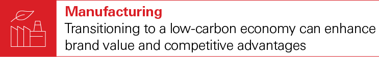 Manufacturing - Transitioning to a low-carbon economy can enhance brand value and competitive advantages